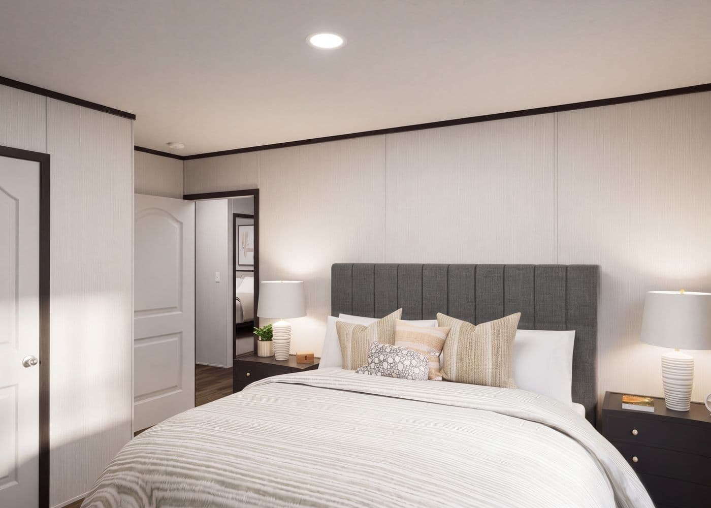 The THE FUSION 32H Bedroom. This Manufactured Mobile Home features 5 bedrooms and 3 baths.