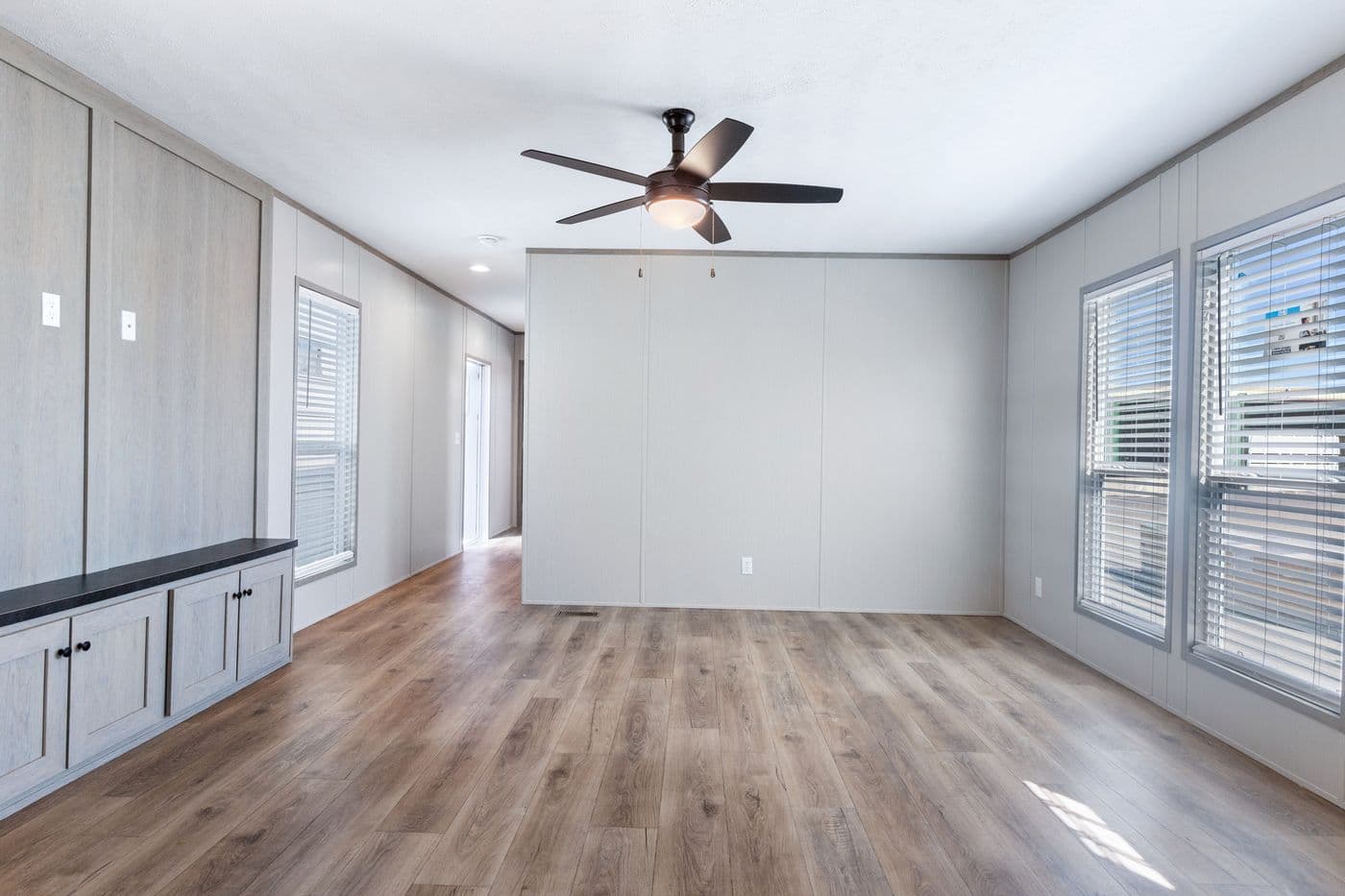 The RESOLUTION 16763K Kitchen. This Manufactured Mobile Home features 3 bedrooms and 2 baths.