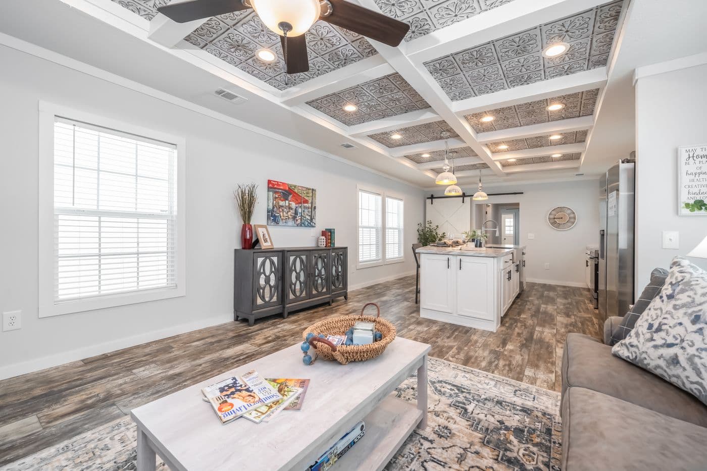 The THE DEWEY Living Room. This Manufactured Mobile Home features 3 bedrooms and 2 baths.