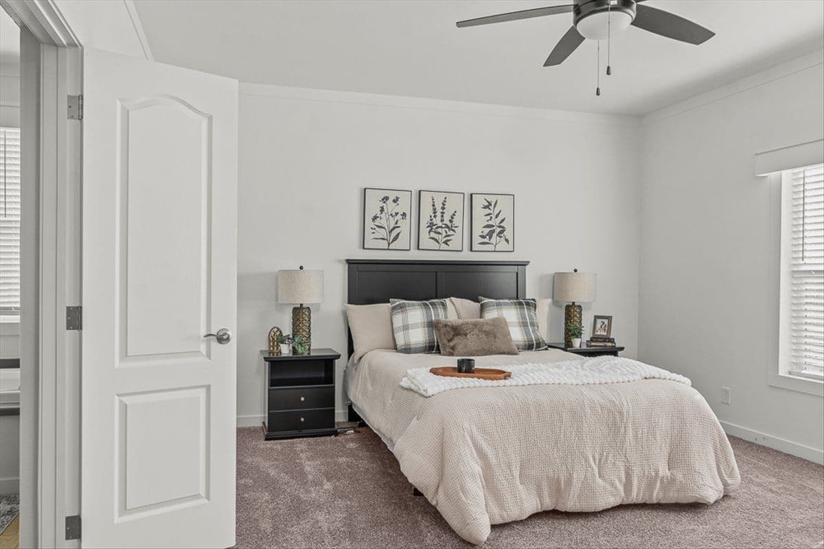 The TU3068A Primary Bedroom. This Manufactured Mobile Home features 4 bedrooms and 2 baths.