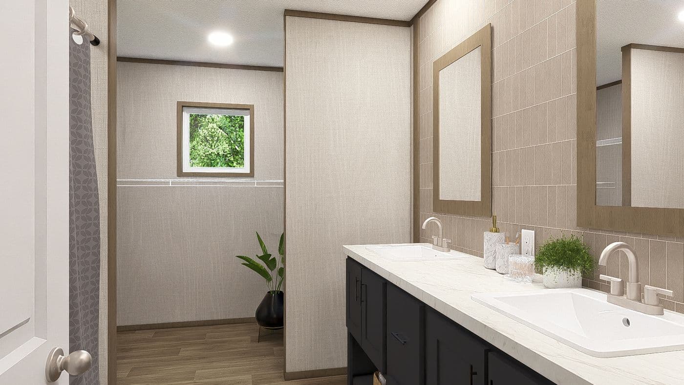 Tranquility.The MOROCCO Primary Bathroom. This Manufactured Mobile Home features 4 bedrooms and 2 baths.