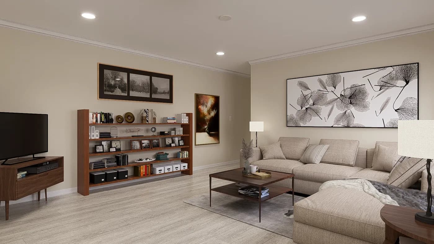 The 5407 HIGH ROCK 7616 Living Room. This Manufactured Mobile Home features 3 bedrooms and 2 baths.