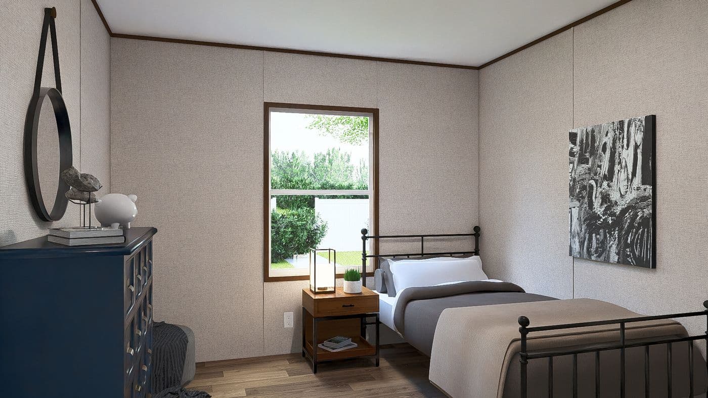 The MAPLE Bedroom. This Manufactured Mobile Home features 3 bedrooms and 2 baths.