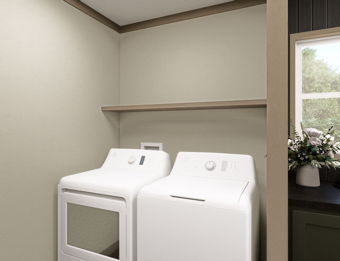The SYDNEY Utility Room. This Manufactured Mobile Home features 3 bedrooms and 2 baths.