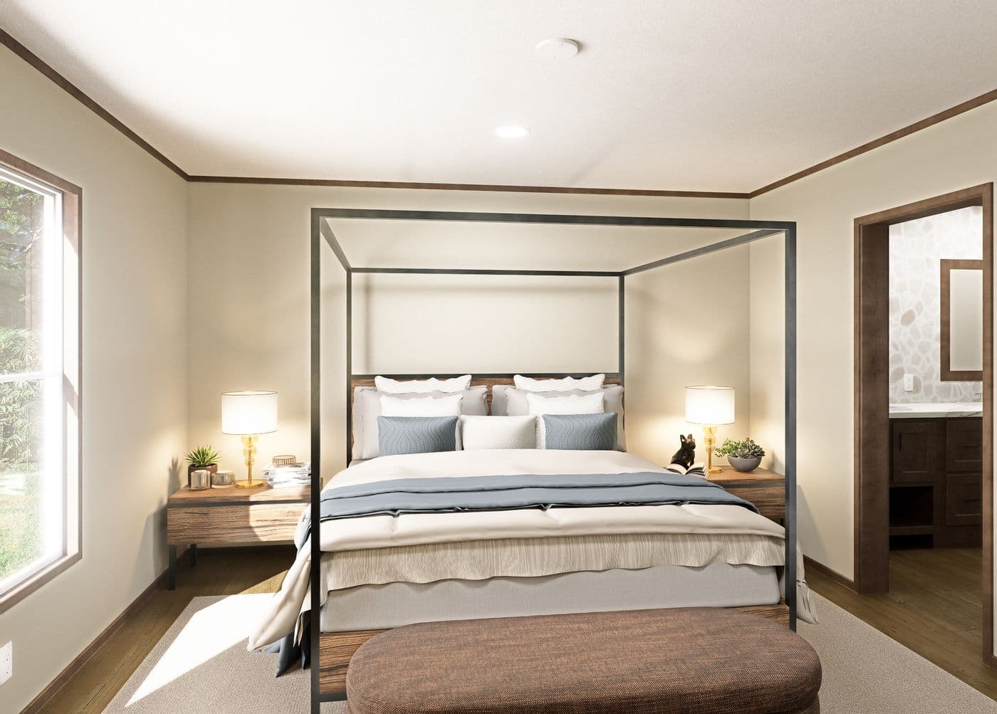 The DESOTO Primary Bedroom. This Manufactured Mobile Home features 3 bedrooms and 2 baths.