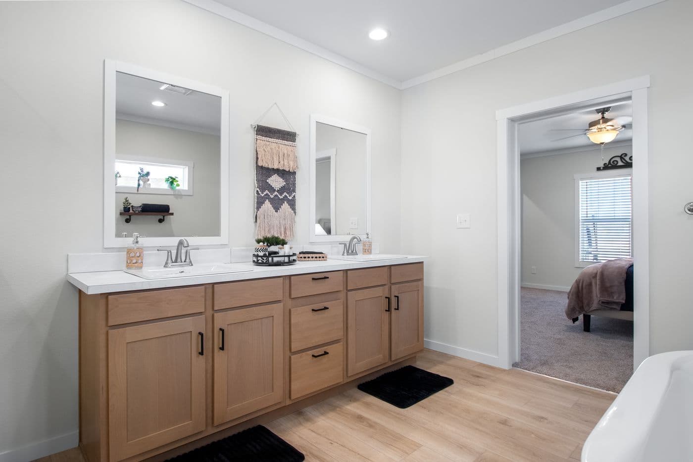 The THE DURANGO Primary Bathroom. This Manufactured Mobile Home features 3 bedrooms and 2 baths.