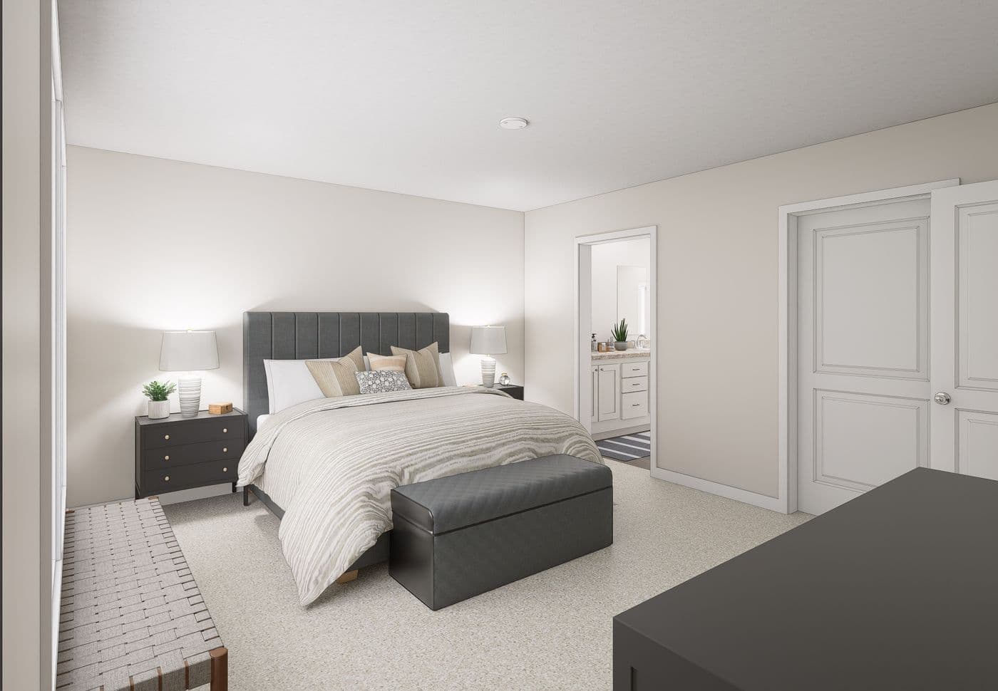 The 5031 IMAGINE Primary Bedroom. This Manufactured Mobile Home features 3 bedrooms and 2 baths.