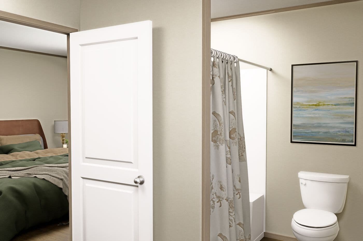 The MARINER Primary Bathroom. This Manufactured Mobile Home features 3 bedrooms and 2 baths.