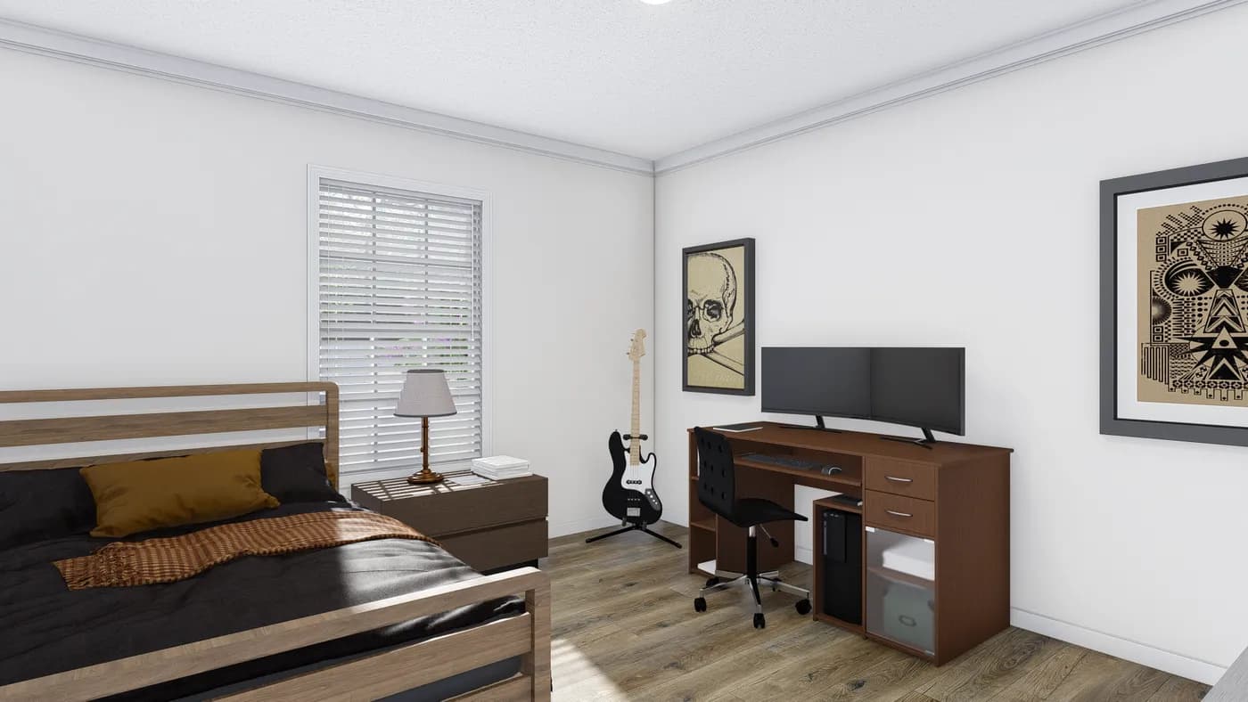 The BIG EASY M001 Bedroom. This Manufactured Mobile Home features 4 bedrooms and 2 baths.