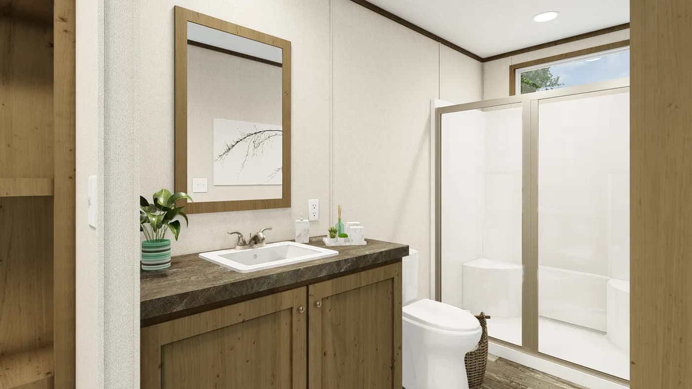 The GRAND LIVING 72A Exterior. This Manufactured Mobile Home features 3 bedrooms and 2 baths.