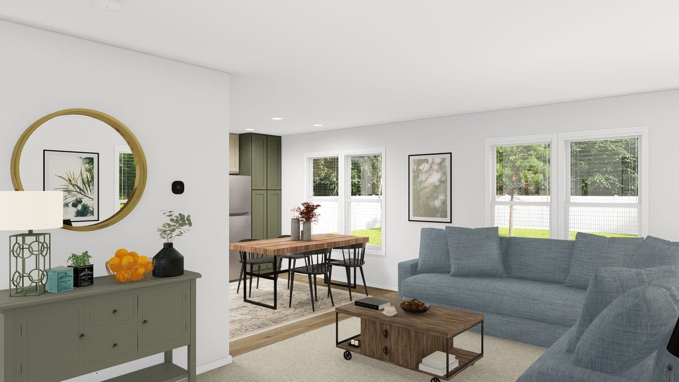 The DRM386A 2438'            DREAM Foyer. This Manufactured Mobile Home features 2 bedrooms and 2 baths.