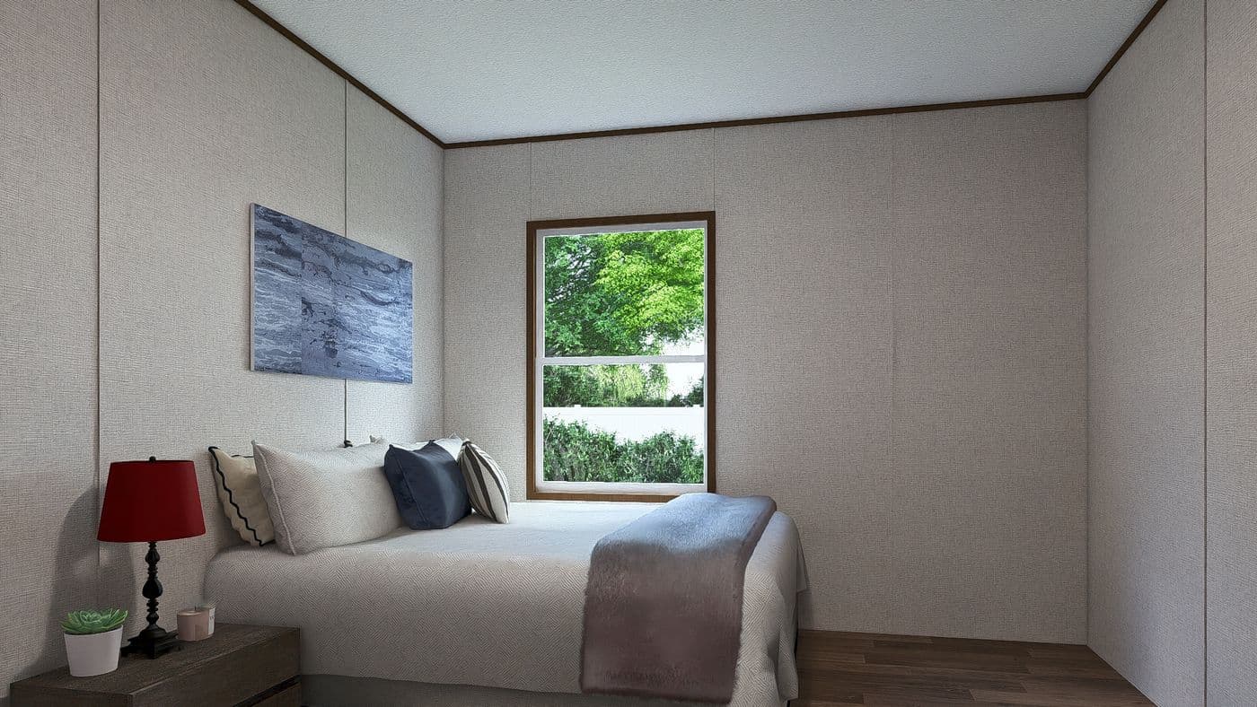 The REDWOOD Bedroom. This Manufactured Mobile Home features 5 bedrooms and 3 baths.
