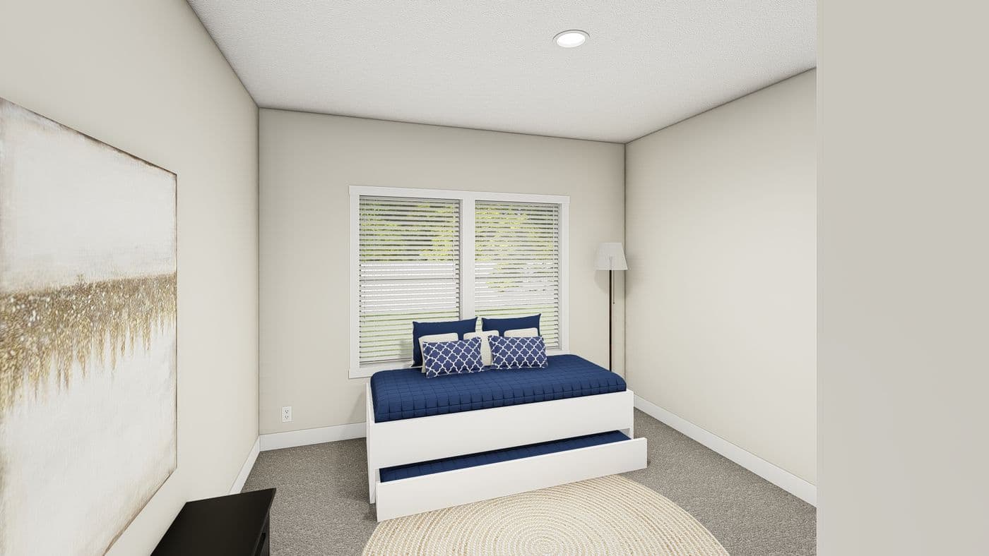 The HIP-4266-4B            SUBLIME Bedroom. This Manufactured Mobile Home features 4 bedrooms and 2.5 baths.
