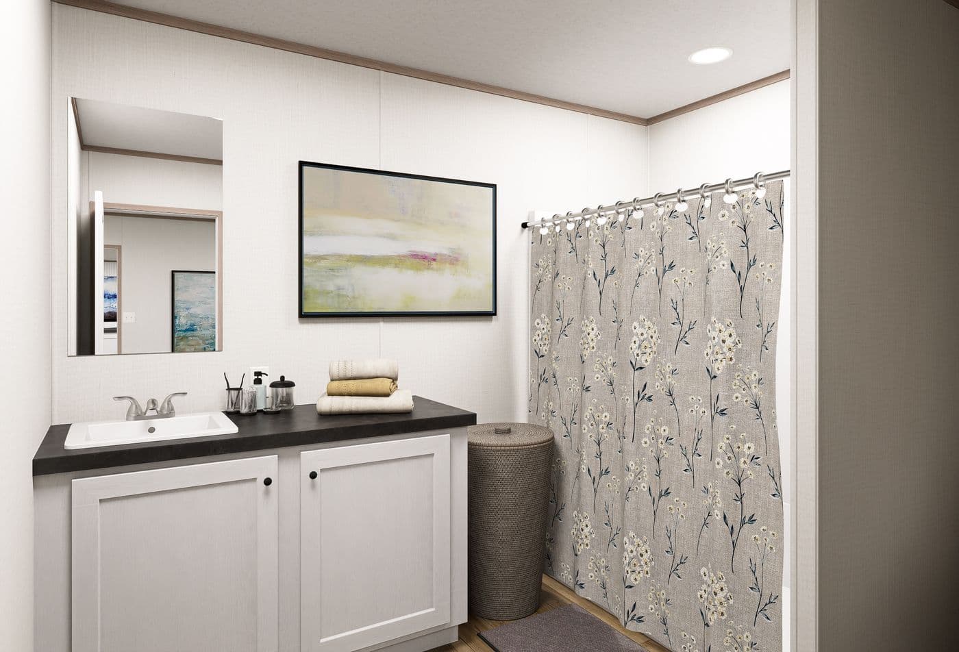 The OASIS Primary Bathroom. This Manufactured Mobile Home features 3 bedrooms and 2 baths.