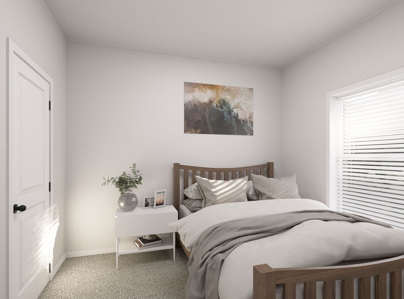 The PREFERRED PLUS CP641F Bedroom. This Manufactured Mobile Home features 3 bedrooms and 2 baths.