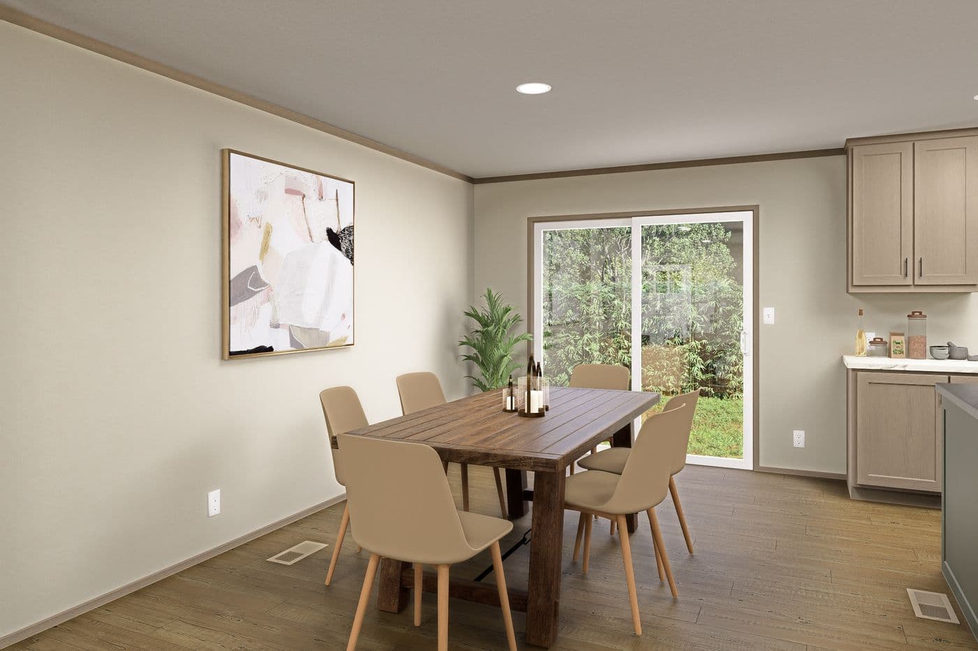 The SUMMIT Dining Area. This Manufactured Mobile Home features 4 bedrooms and 3 baths.