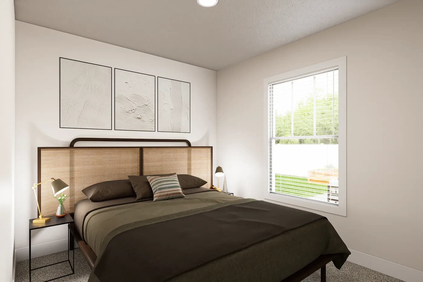 The 5628-MS067-2 HUNTINGTON Bedroom. This Manufactured Mobile Home features 4 bedrooms and 2 baths.