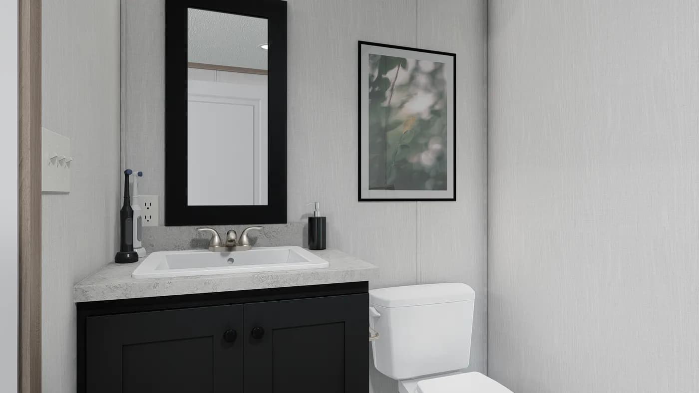 The 6016-4711 THE PULSE Primary Bathroom. This Manufactured Mobile Home features 2 bedrooms and 2 baths.