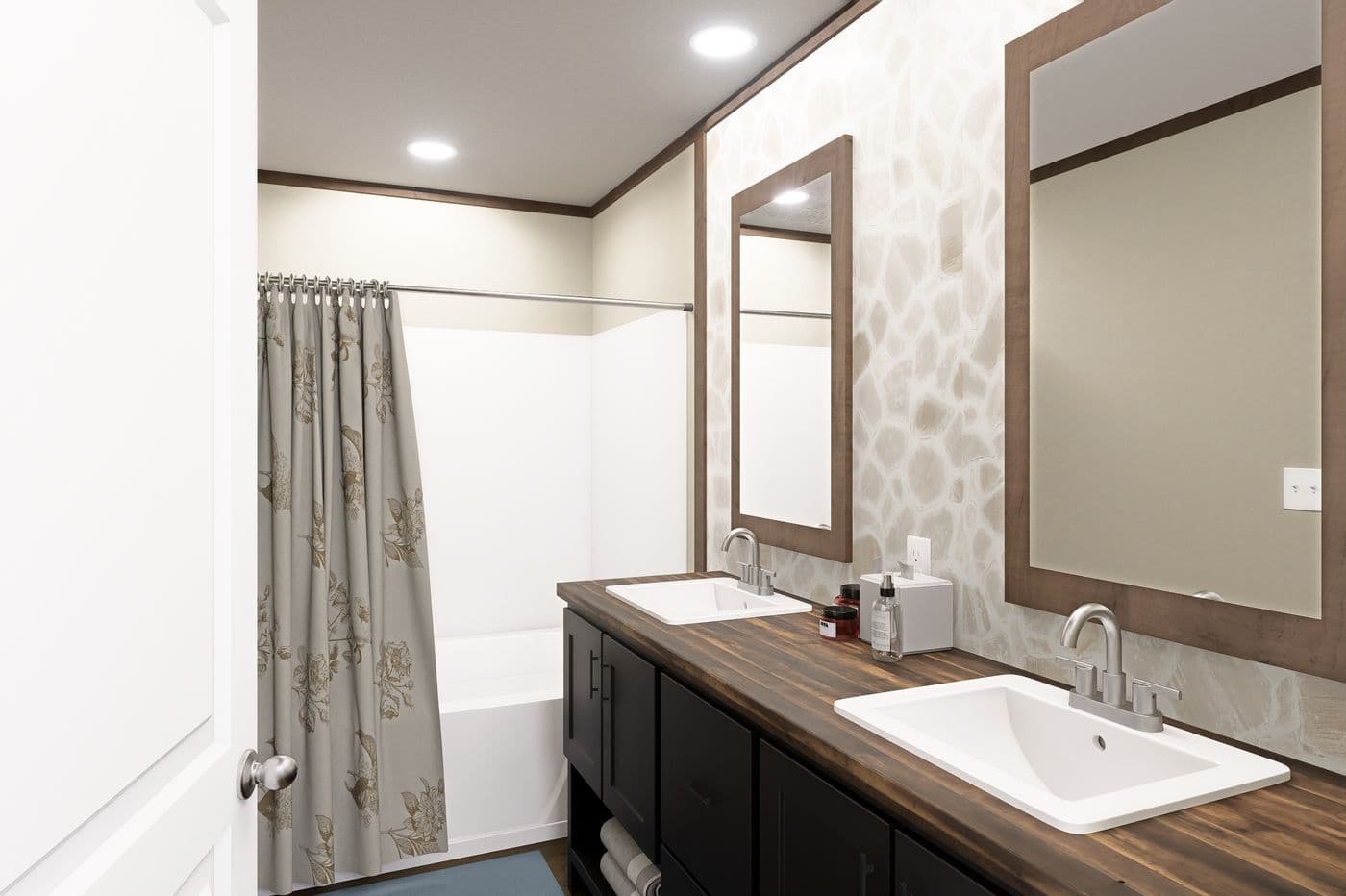 The VOYAGE Primary Bathroom. This Manufactured Mobile Home features 3 bedrooms and 2 baths.