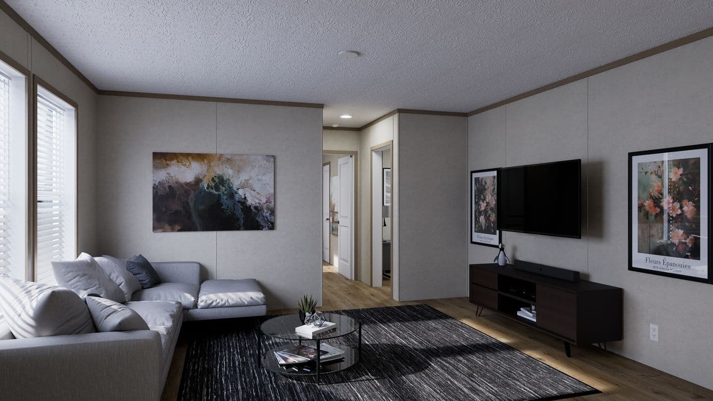 The 4824-CC54 OAKSTEAD 48 Living Room. This Manufactured Mobile Home features 3 bedrooms and 2 baths.