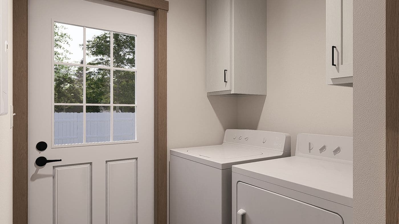 The LEXI Utility Room. This Manufactured Mobile Home features 3 bedrooms and 2 baths.