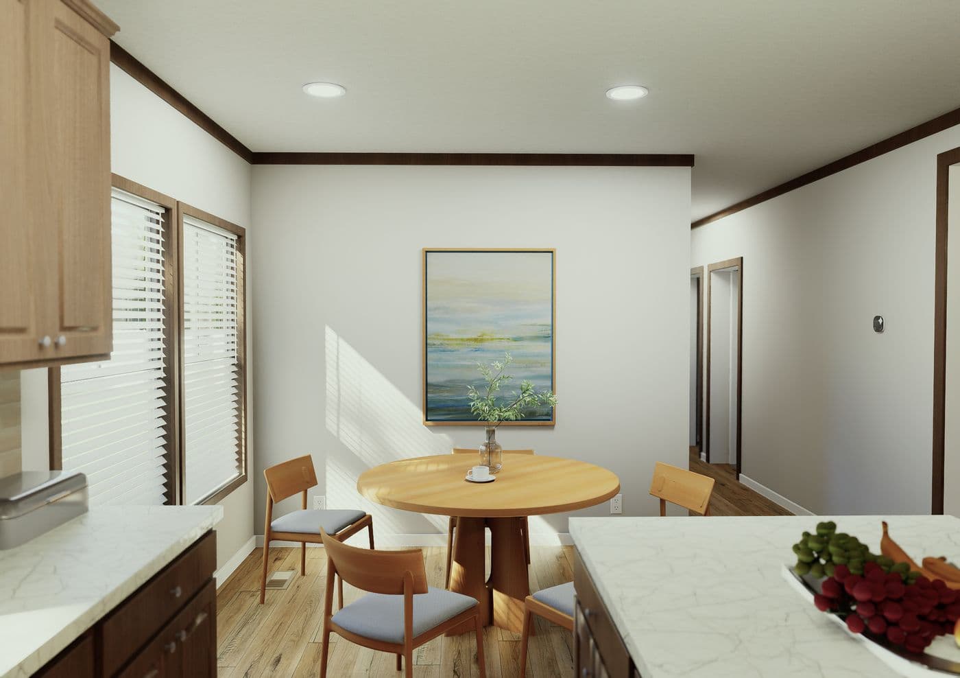 The THE ELITE Dining Room. This Manufactured Mobile Home features 3 bedrooms and 2 baths.
