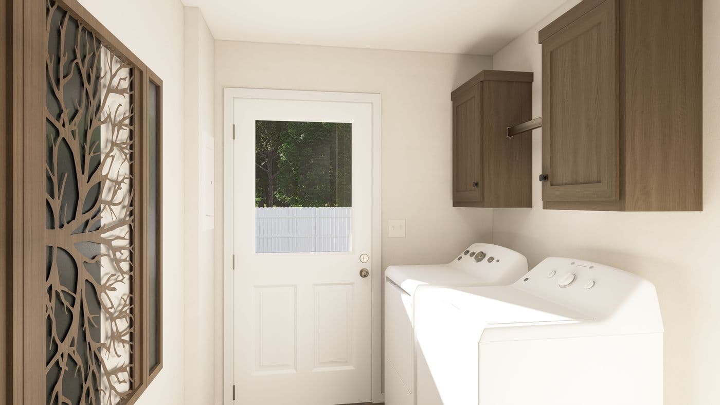 The DRM661N 1566'            DREAM Utility Room. This Manufactured Mobile Home features 3 bedrooms and 2 baths.