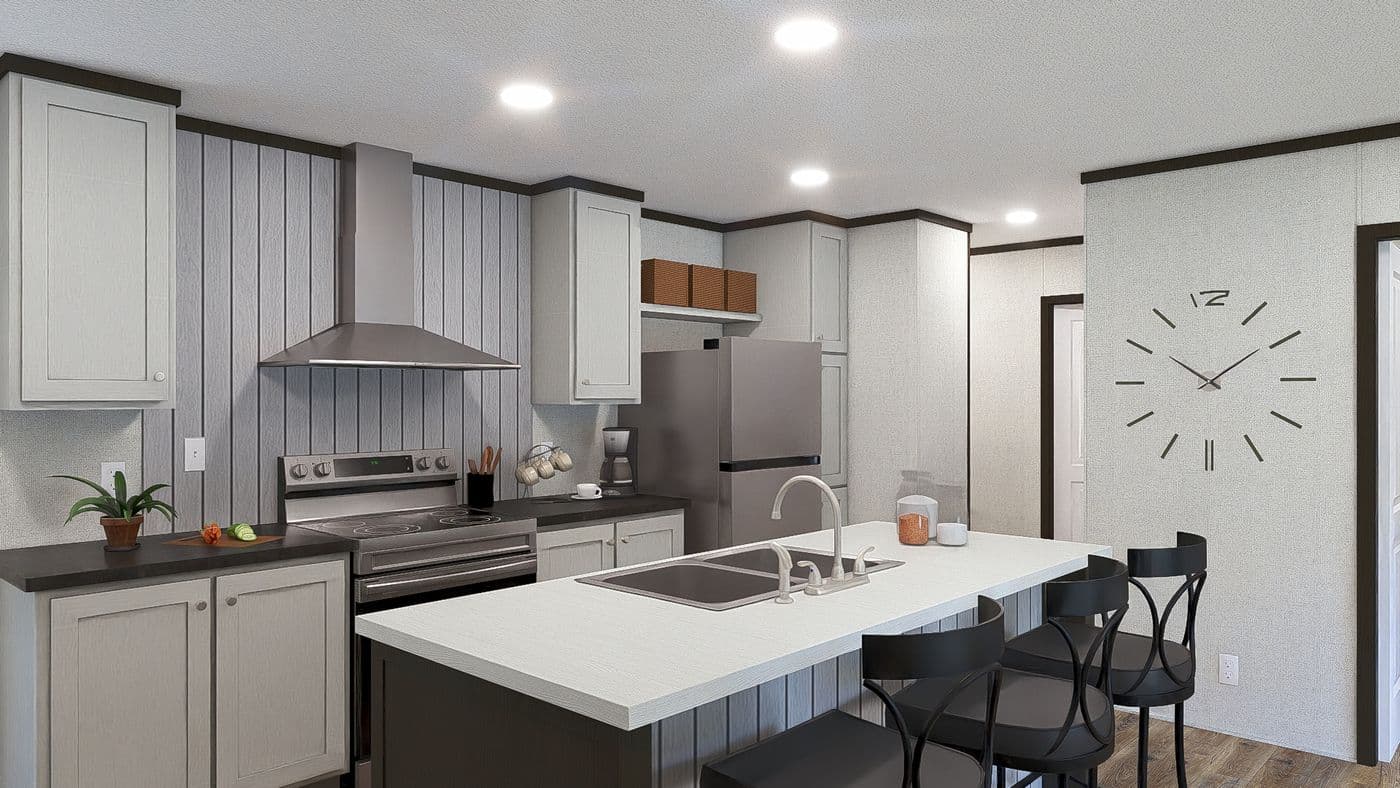 The COLOSSAL Kitchen. This Manufactured Mobile Home features 3 bedrooms and 2 baths.