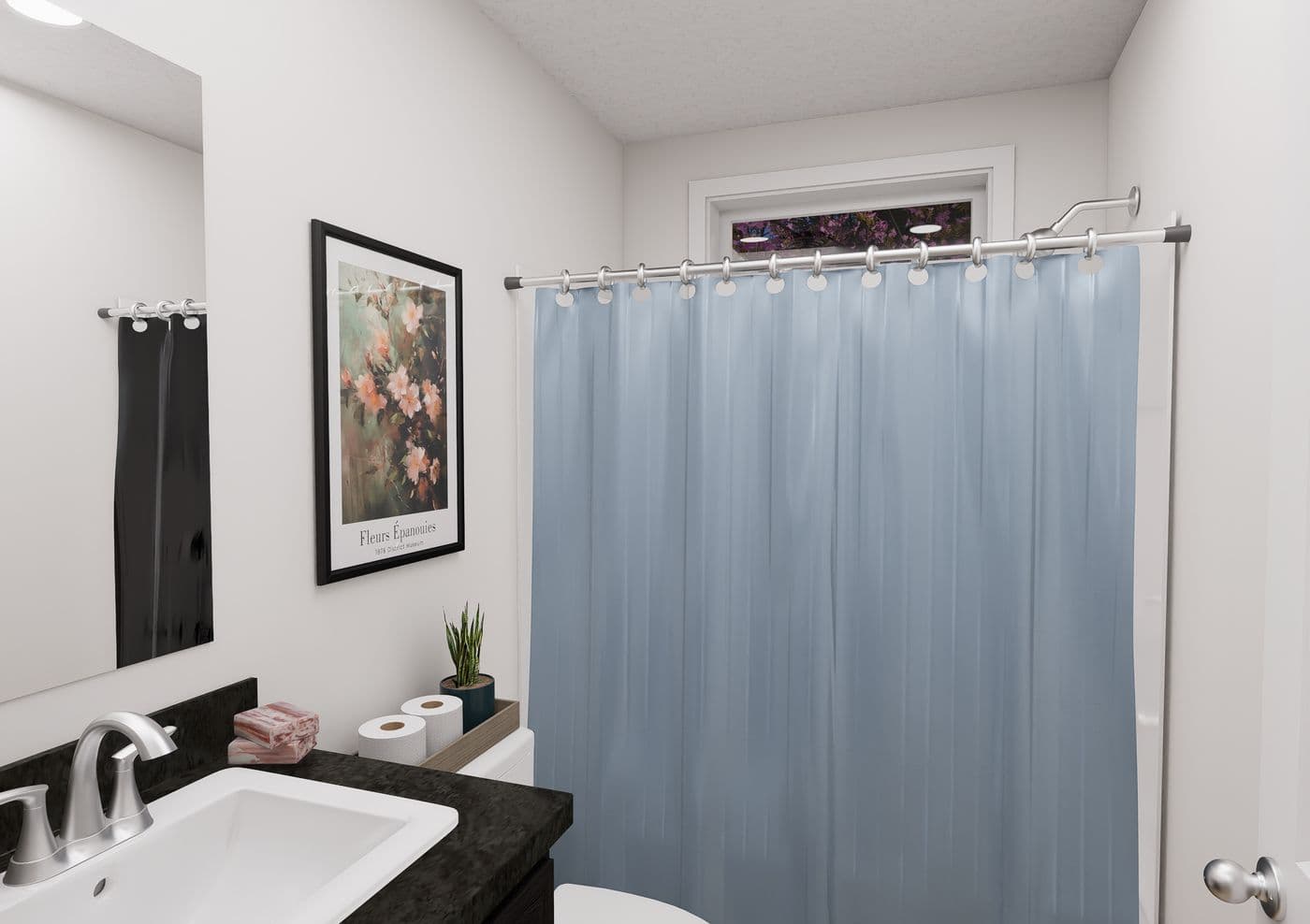 The 5037 IMAGINE Guest Bathroom. This Manufactured Mobile Home features 3 bedrooms and 2 baths.