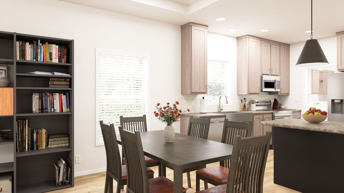 The PREFERRED PLUS CP561F  CLAYTON Dining Room. This Manufactured Mobile Home features 3 bedrooms and 2 baths.