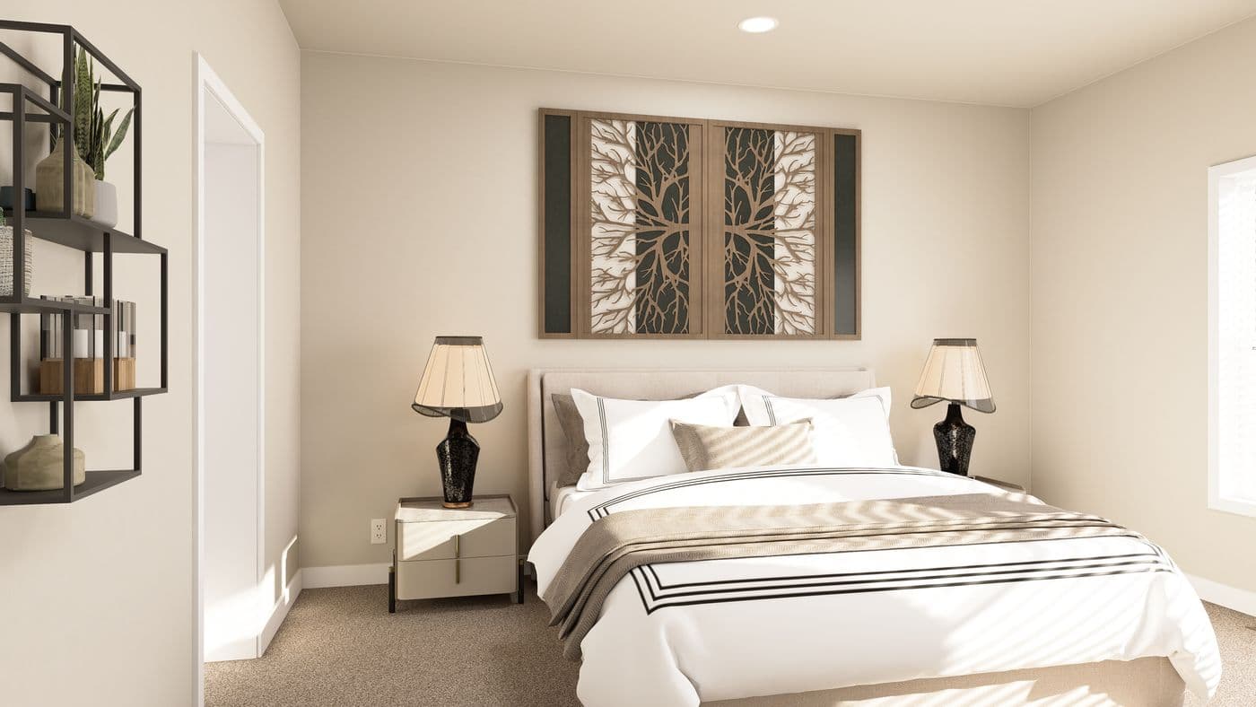 The ING764G WEEPING WILLOW      GW Primary Bedroom. This Manufactured Mobile Home features 4 bedrooms and 2 baths.