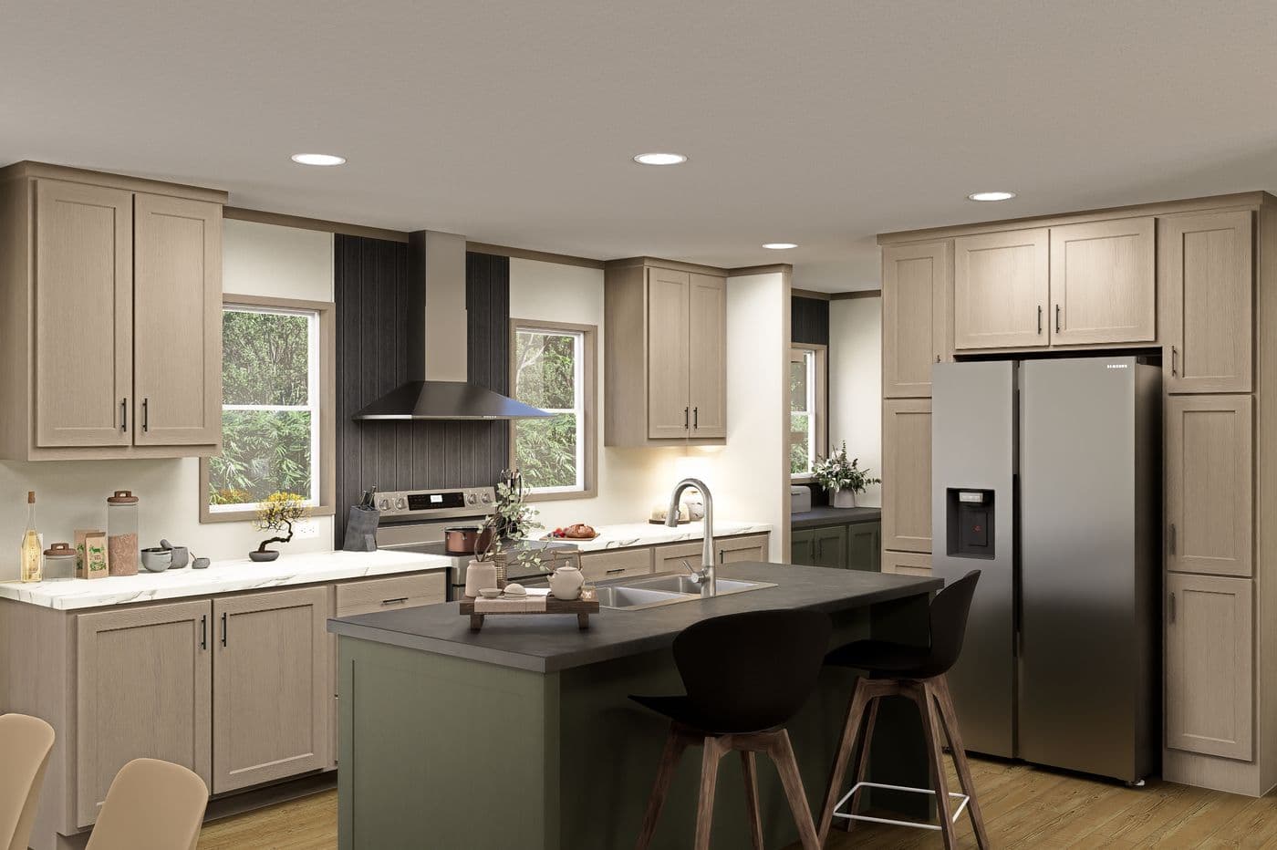 The SUMMIT Kitchen. This Manufactured Mobile Home features 4 bedrooms and 3 baths.