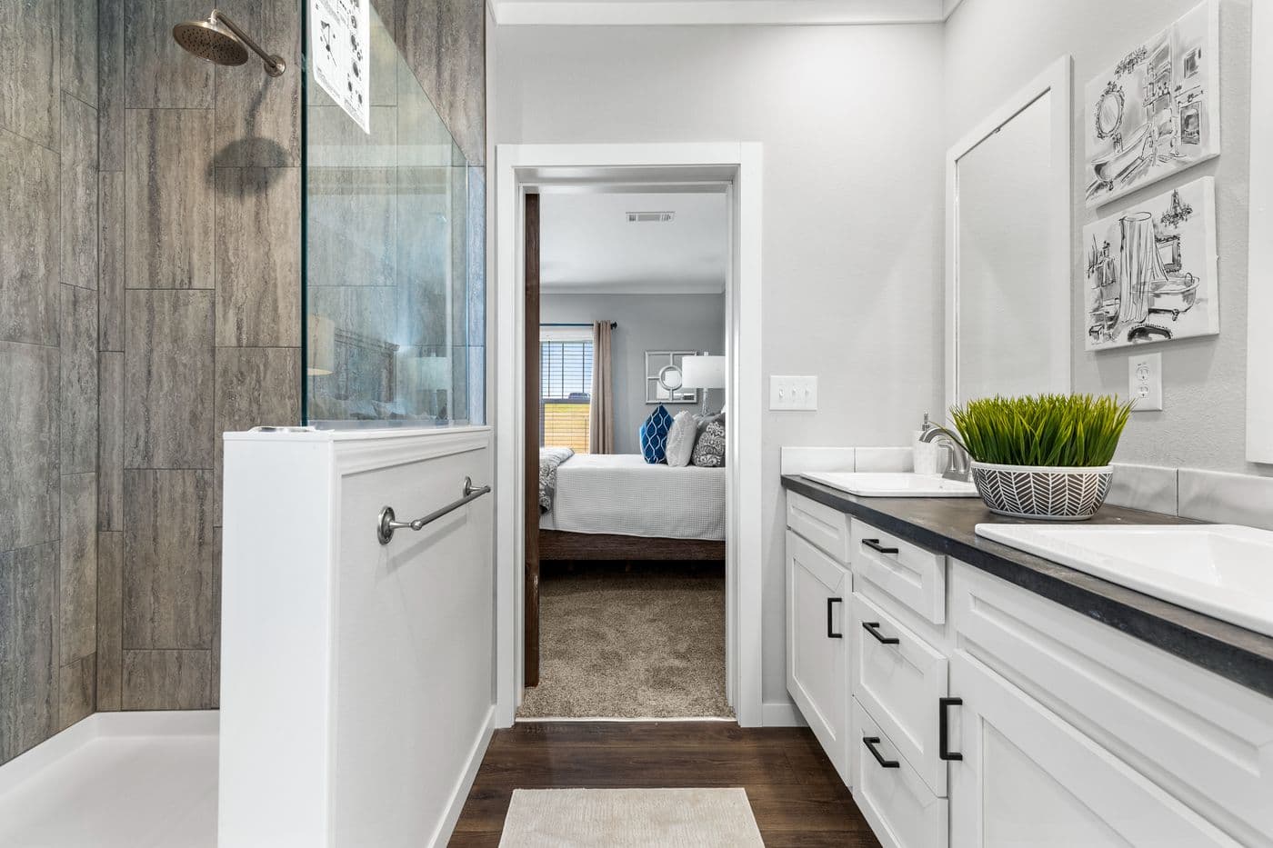 The EL CAPITAN Primary Bathroom. This Manufactured Mobile Home features 3 bedrooms and 2 baths.