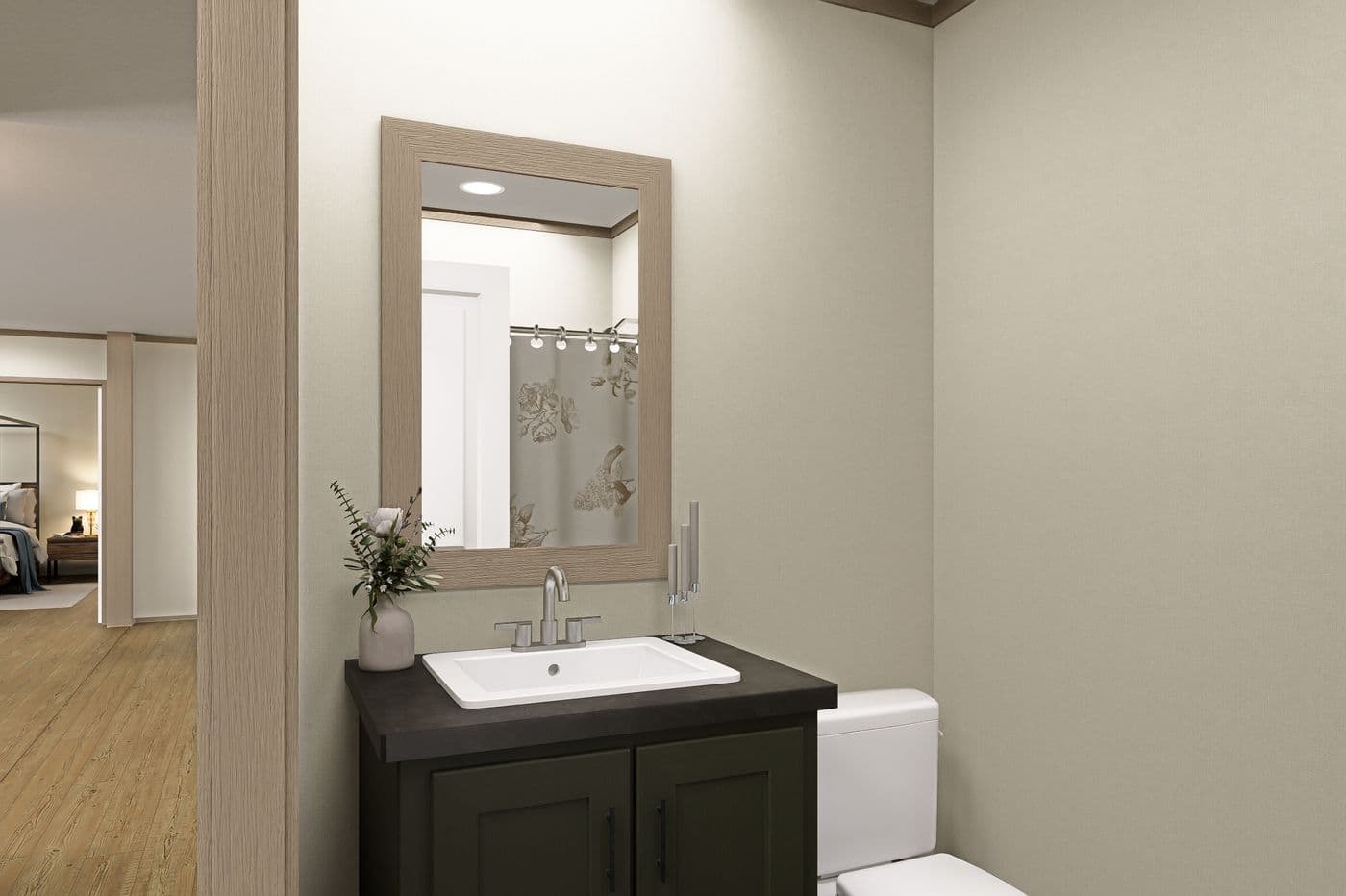 The SUMMIT Guest Bathroom. This Manufactured Mobile Home features 4 bedrooms and 3 baths.