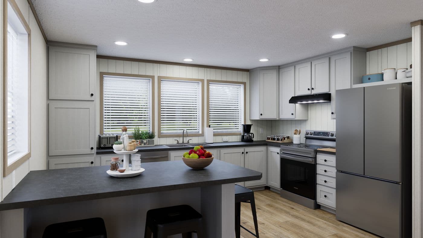 The 7216-CC03 HARBORVIEW 72 Kitchen. This Manufactured Mobile Home features 3 bedrooms and 2 baths.