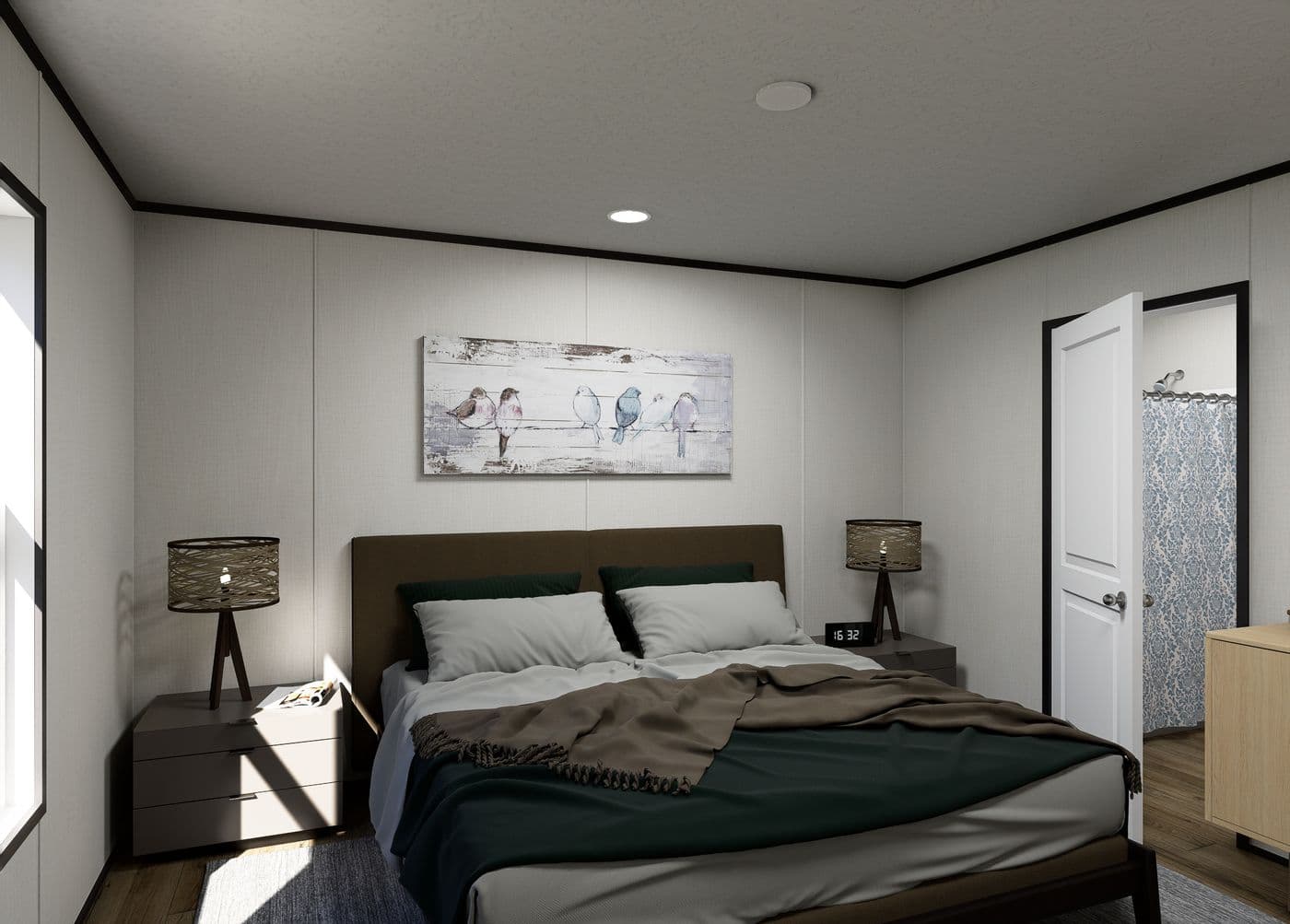 The VISTA Primary Bedroom. This Manufactured Mobile Home features 3 bedrooms and 2 baths.