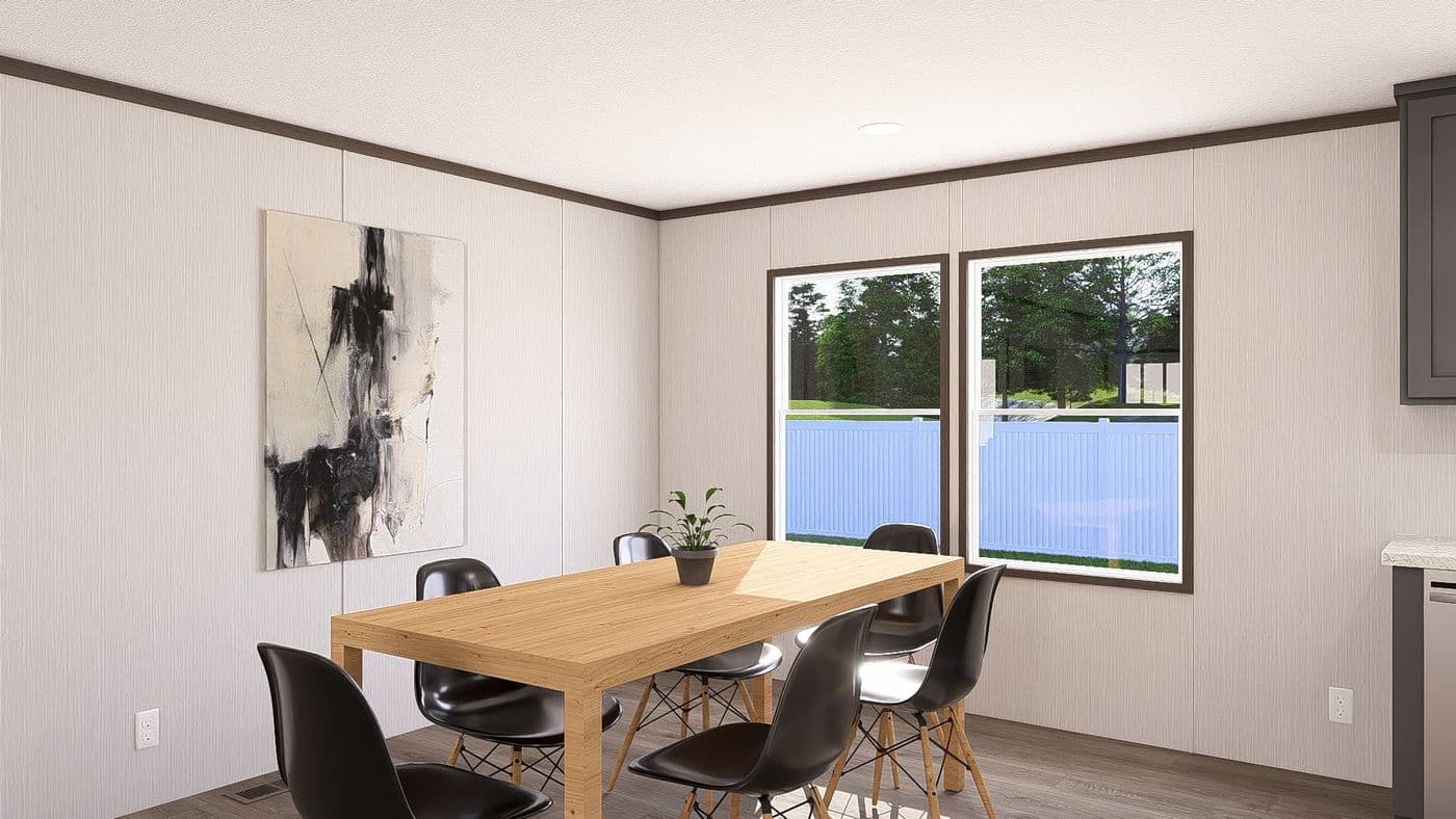 The LEGEND 28X68 Dining Room. This Manufactured Mobile Home features 4 bedrooms and 2 baths.
