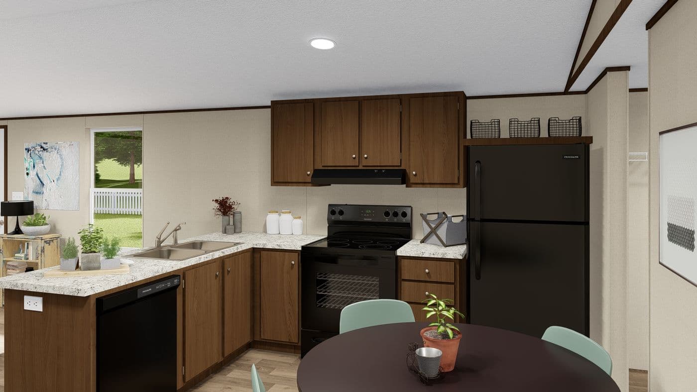 The DELIGHT Kitchen. This Manufactured Mobile Home features 2 bedrooms and 2 baths.