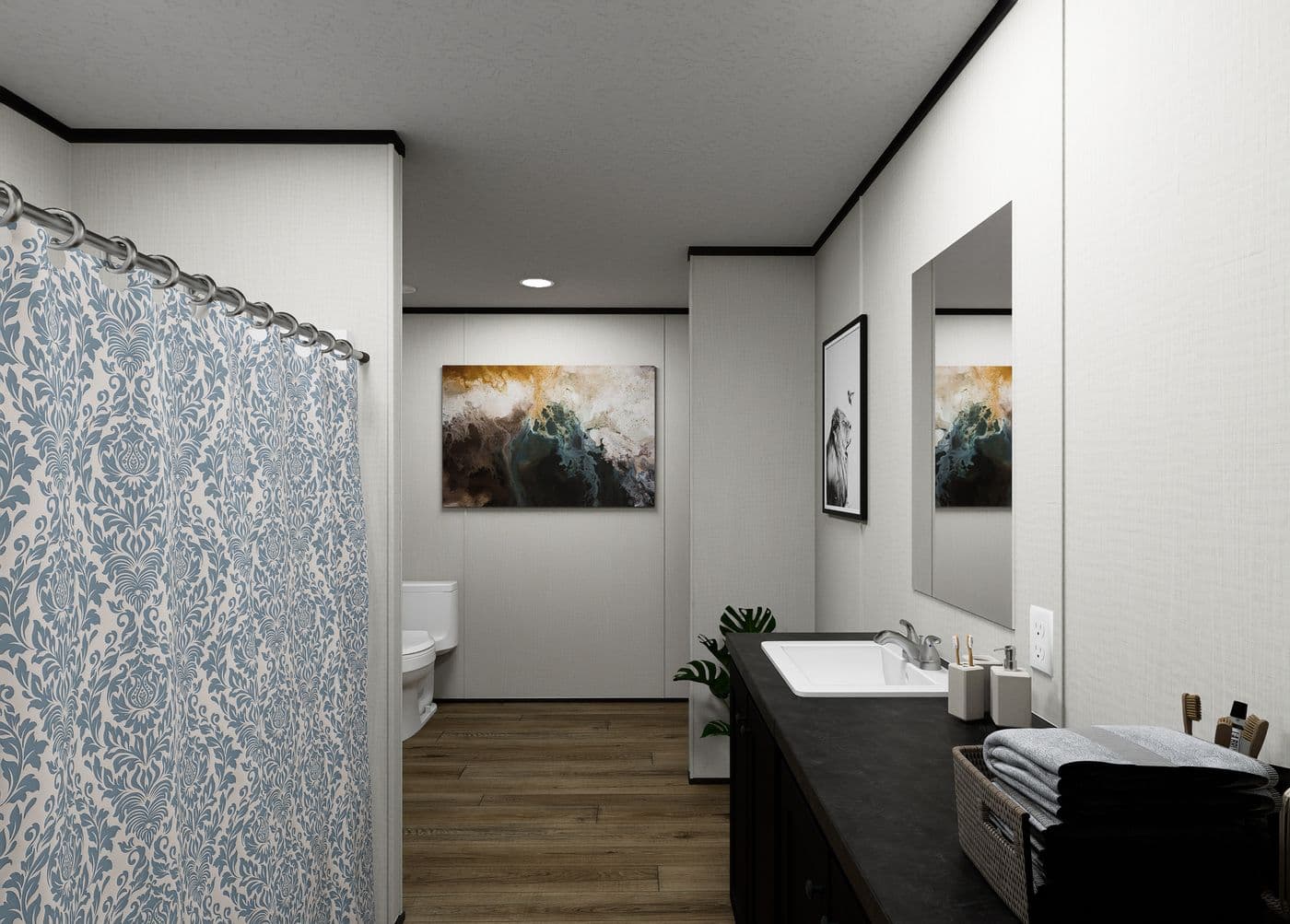 The VISTA Primary Bathroom. This Manufactured Mobile Home features 3 bedrooms and 2 baths.