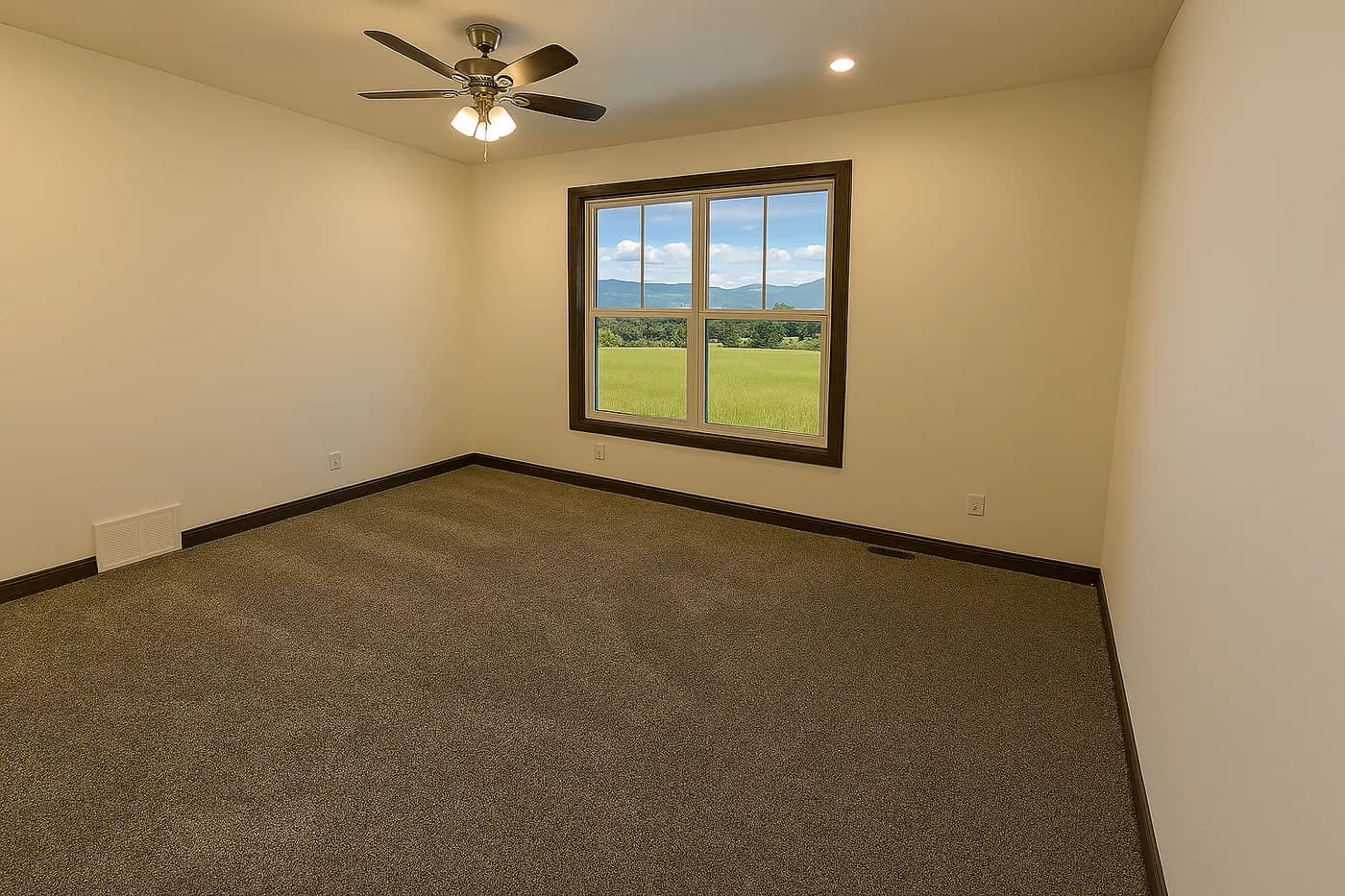 The LEGEND 402 MOD Primary Bedroom. This Modular Home features 3 bedrooms and 2 baths.