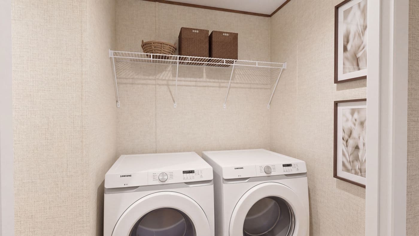 The OAK Utility Room. This Manufactured Mobile Home features 4 bedrooms and 2 baths.
