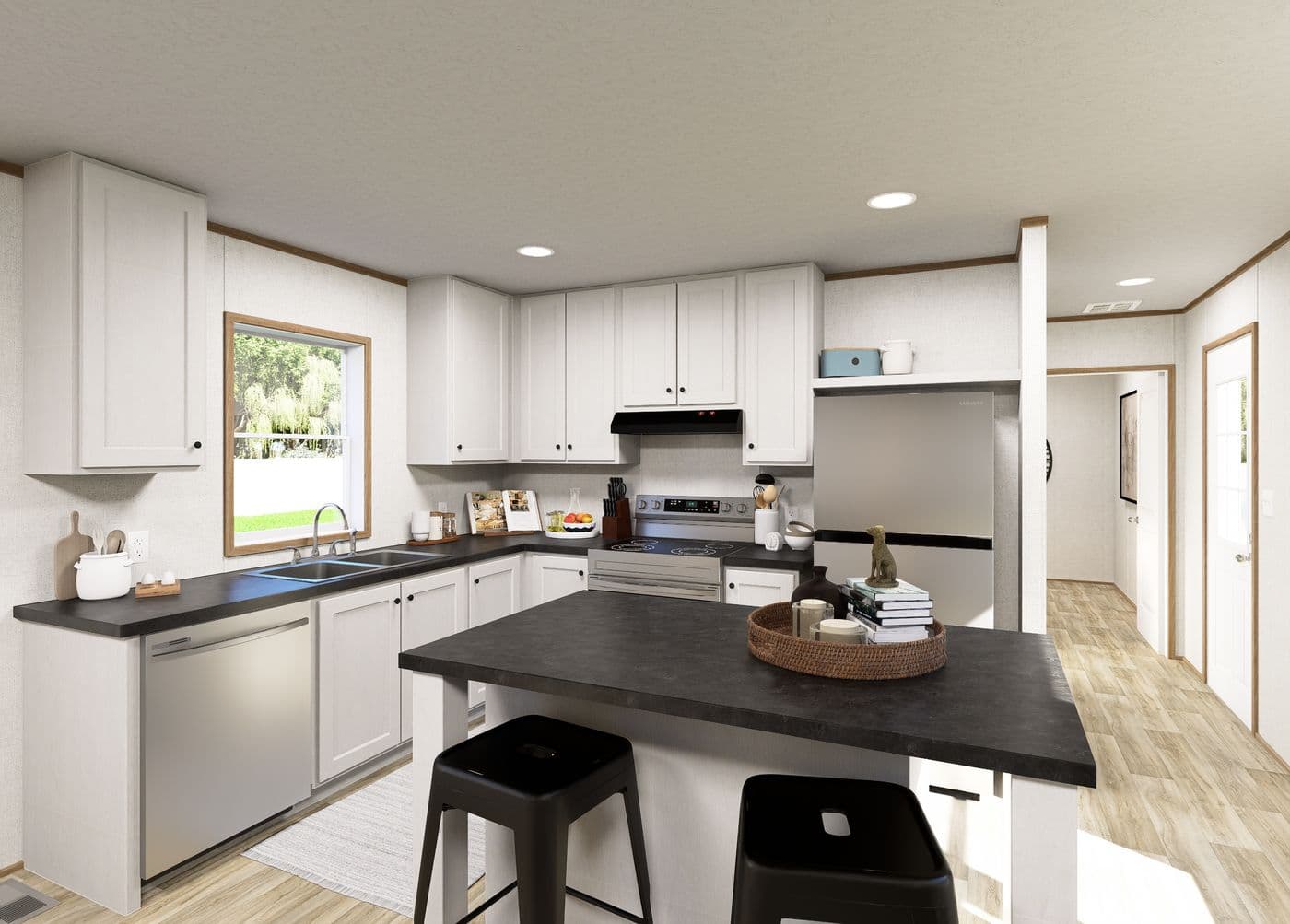 The HORIZON BEACON 16663A Kitchen. This Manufactured Mobile Home features 3 bedrooms and 2 baths.
