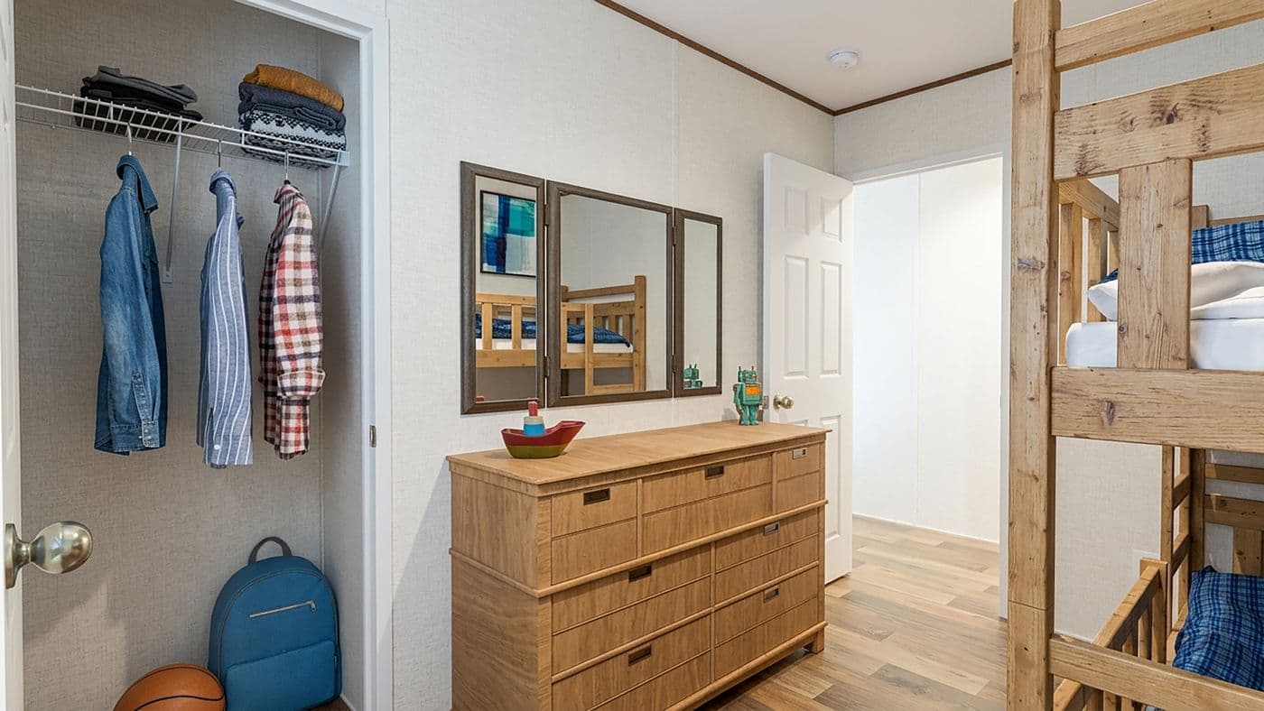 The ASPEN Bedroom. This Manufactured Mobile Home features 3 bedrooms and 2 baths.