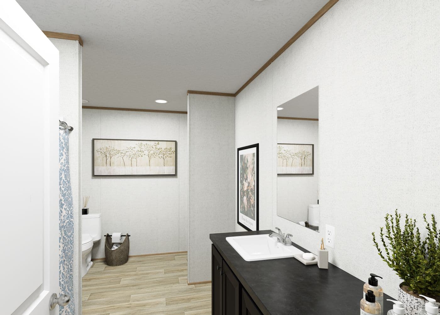 The ASPIRE  28X56 Primary Bathroom. This Manufactured Mobile Home features 3 bedrooms and 2 baths.
