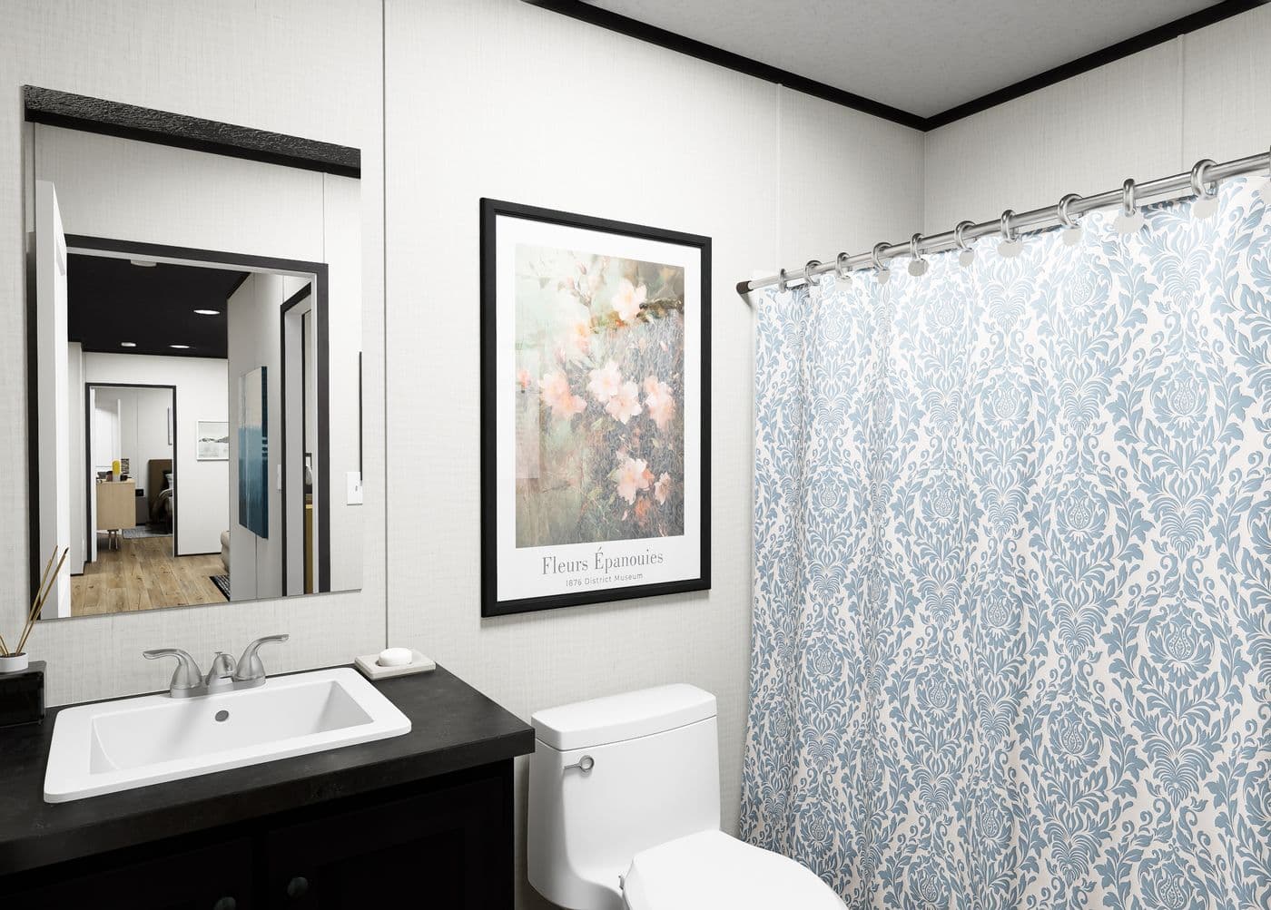 The VISTA Guest Bathroom. This Manufactured Mobile Home features 3 bedrooms and 2 baths.