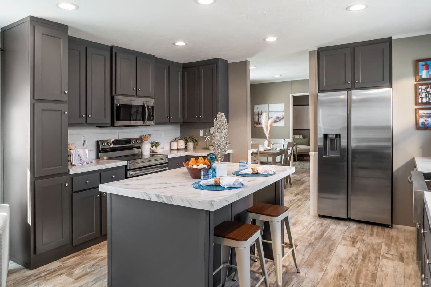 The THE DRIFTWOOD Kitchen. This Manufactured Mobile Home features 3 bedrooms and 2 baths.