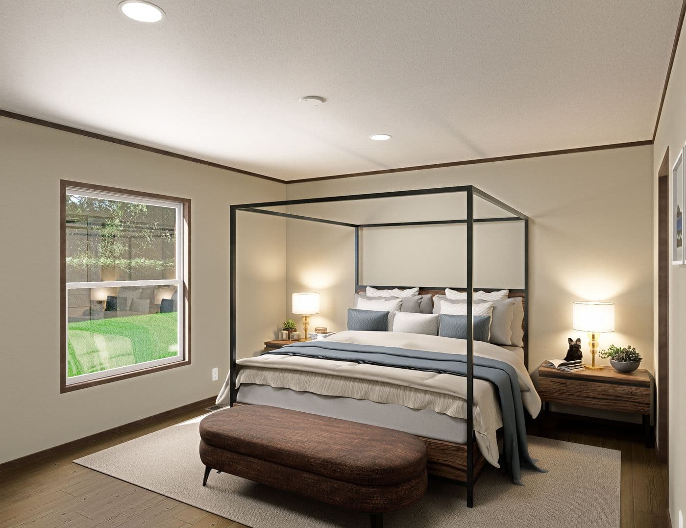 The RIO Primary Bedroom. This Manufactured Mobile Home features 3 bedrooms and 2 baths.