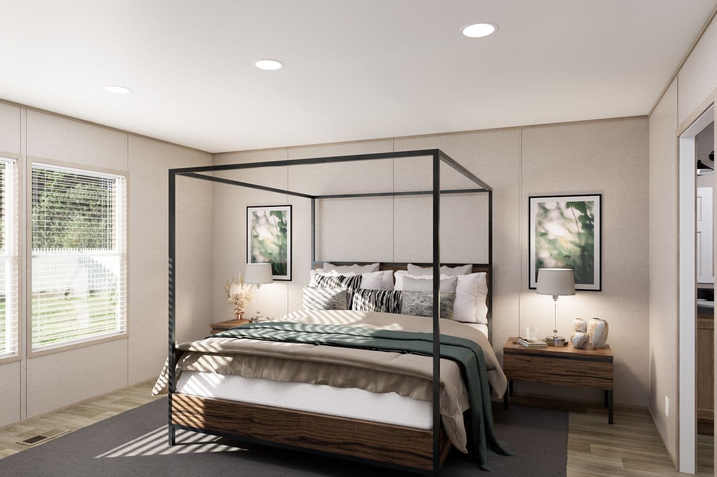 The TRADITION 3260 Primary Bedroom. This Manufactured Mobile Home features 3 bedrooms and 2 baths.