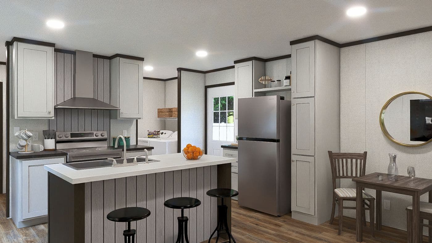 The ESSENCE Kitchen. This Manufactured Mobile Home features 3 bedrooms and 2 baths.