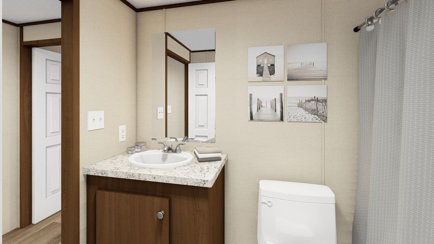The MARVELOUS 3 Guest Bathroom. This Manufactured Mobile Home features 3 bedrooms and 2 baths.